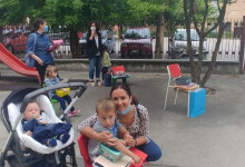 con mamma e fratello